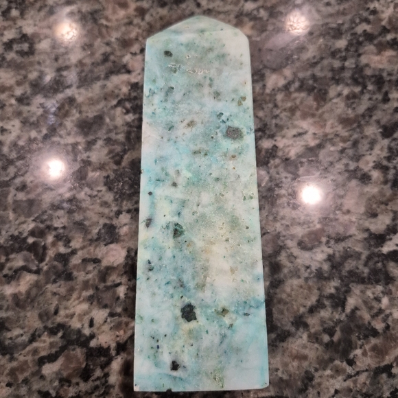 Natural Chrysocolla Blue Green Crystal Point Obelisk Tower #4 New - Picture 6 of 7